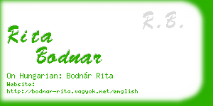 rita bodnar business card