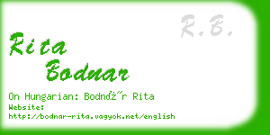 rita bodnar business card